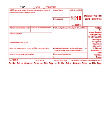 1099-S (2016) | Edit Forms Online | PDFFormPro