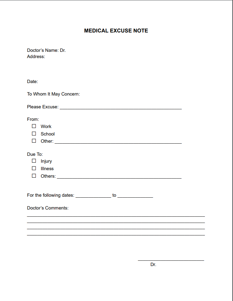 doctors note edit forms online pdfformpro