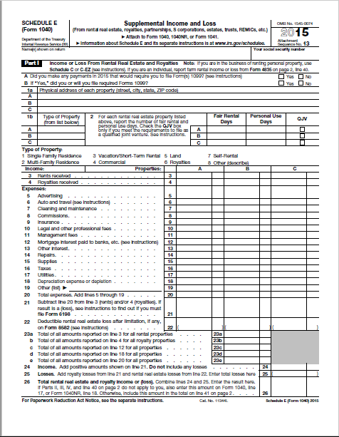 1040 (schedule E) (2015)