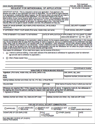 SSA 521 (2015-2016) | Edit Forms Online | PDFFormPro