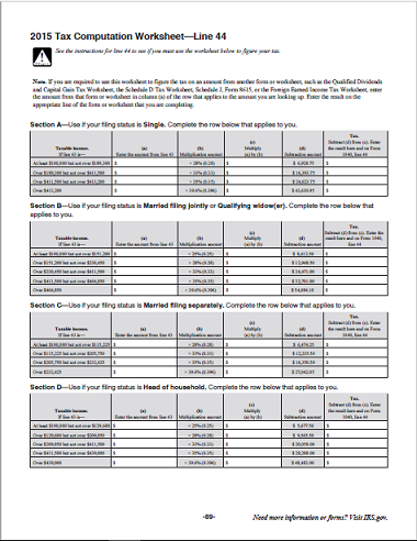 1040-Tax Tables (2015-2016)