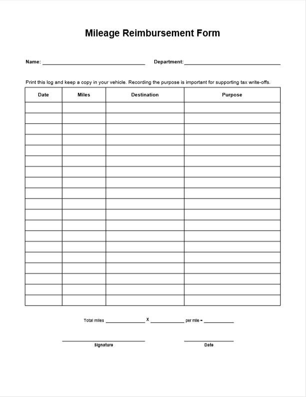 Mileage Reimbursement Form Edit Forms Online PDFFormPro