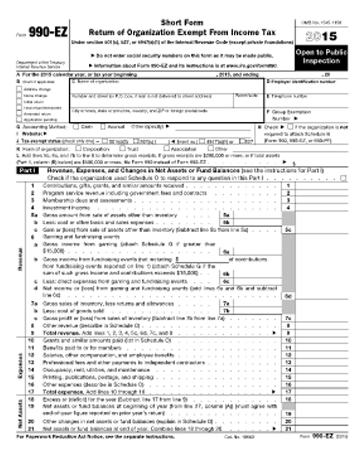 990 EZ 2015 Edit Forms Online PDFFormPro