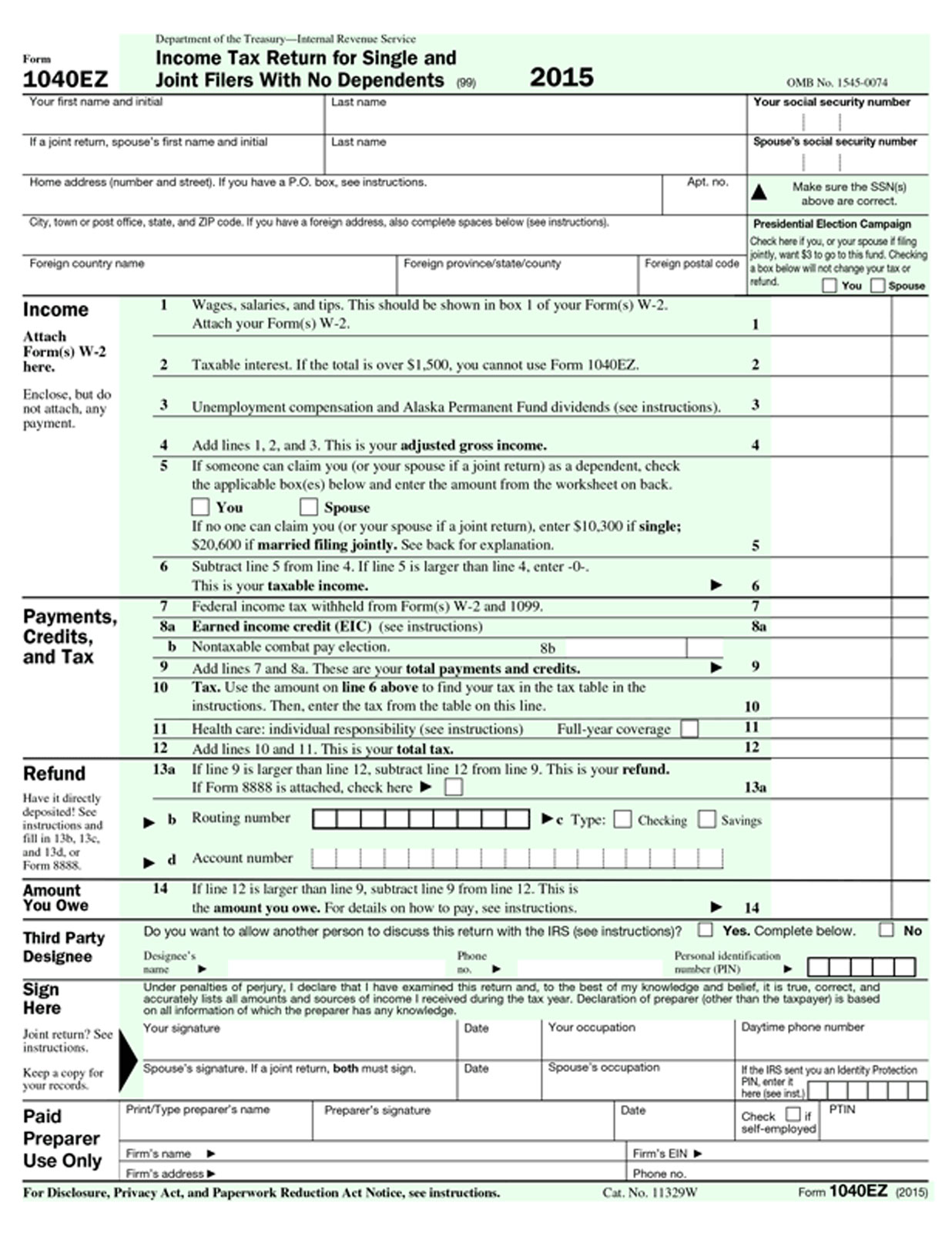 1040ez form download